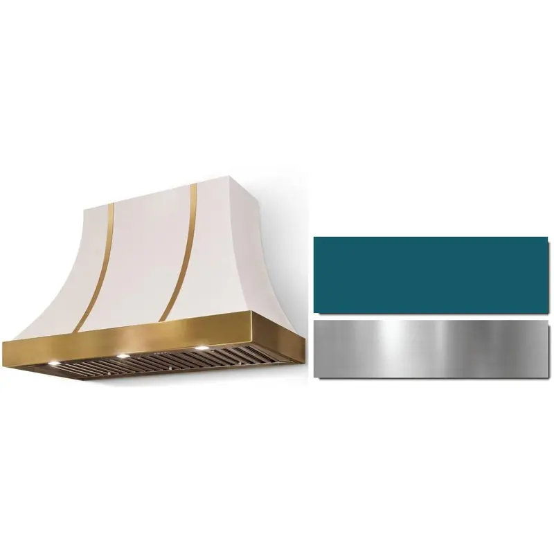 Aga Cascade Series 36" Wall-Mount Range Hood – Slate Gray Stainless + Brushed Nickel (Ah3630Cacsalbn) 1