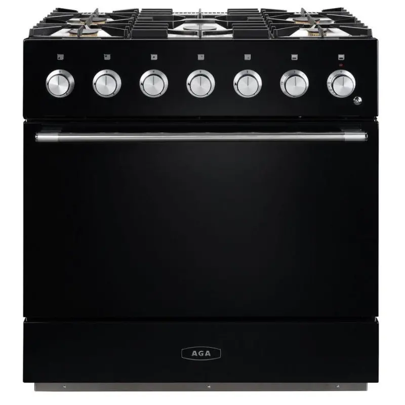Aga Mercury Amc36Df-Blk – 36-Inch Gloss Black Dual Fuel Range With Advanced Twin Fan Convection 1
