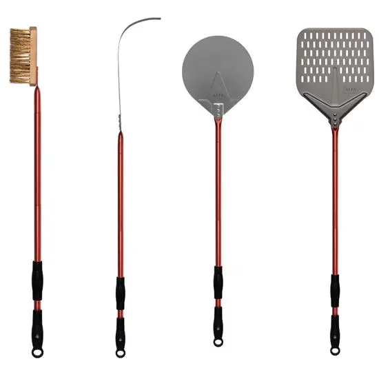 Alfa 36-Inch Red 4-Piece Pizza Peel Set 1