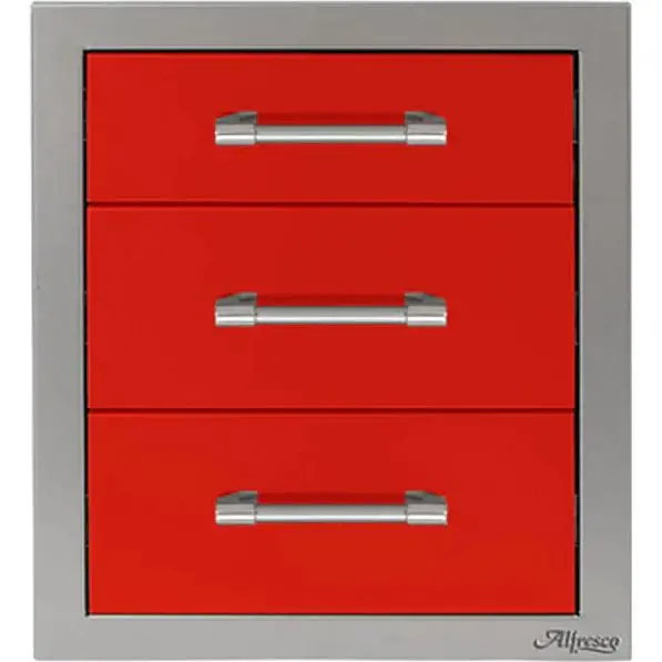 Alfresco 17-Inch Built-In Drawer Unit – Compact Three-Tier Layout (Model Axe-3Dr-Sc-S3002) 1