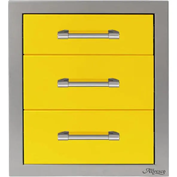 Alfresco 17-Inch Outdoor Drawer System – Three-Level Storage (Model Axe-3Dr-Sc-S1023) 1