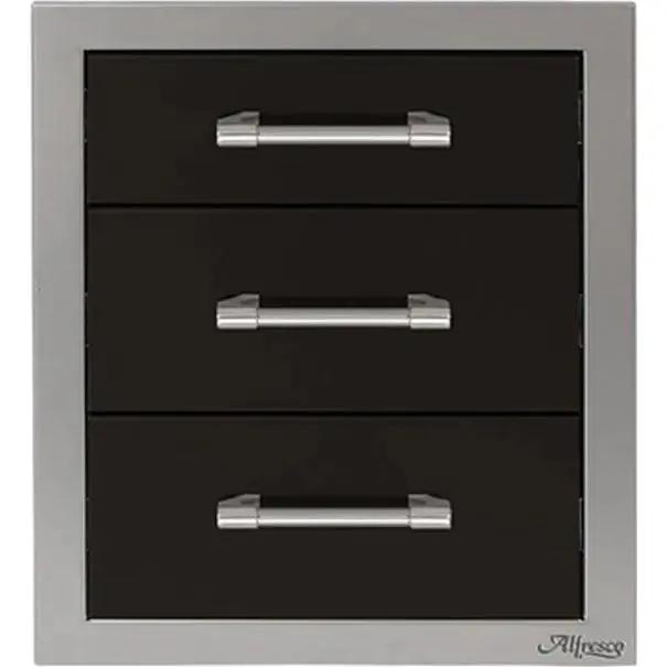 Alfresco 17-Inch Stainless Steel Drawer System – Versatile Three-Tier Option (Model Axe-3Dr-Sc-S9005) 1