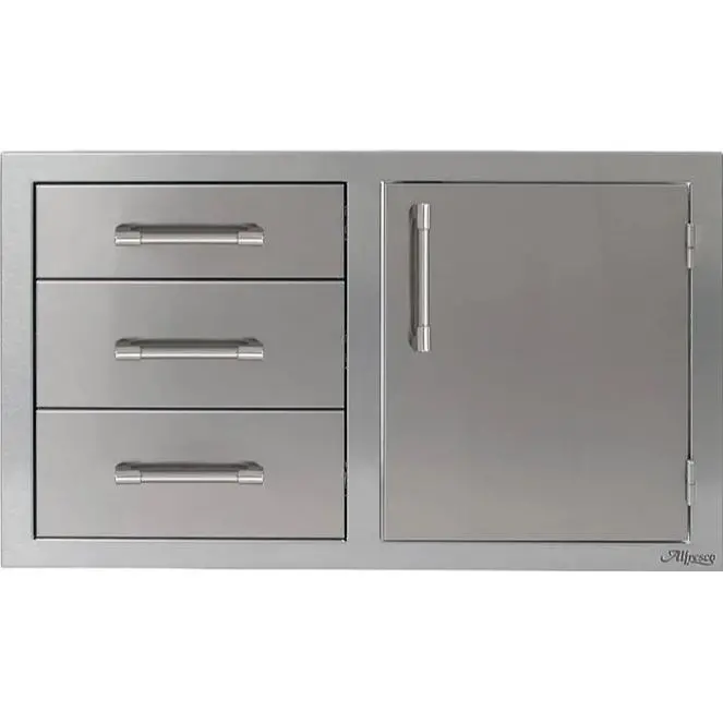 Alfresco 32" Triple-Drawer Cabinet With Single Access Door – Right-Hinged, Model S7004 1