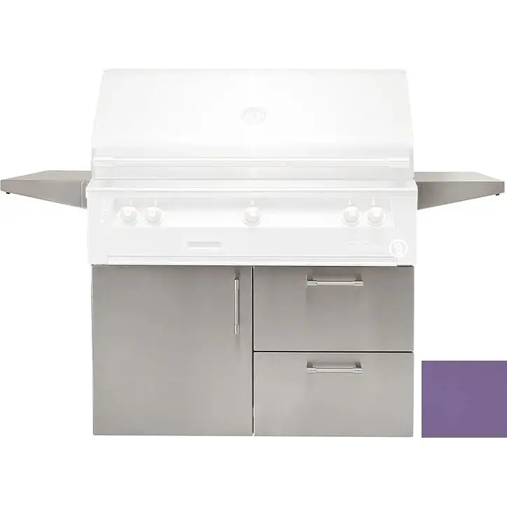 Alfresco 42" Deluxe Cart With Side Shelves – Durable Finish Xe-42Cd-S4005 1