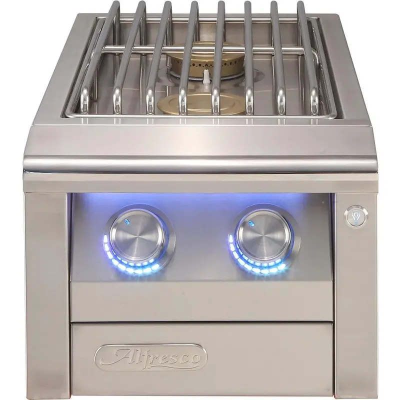Alfresco Aipgsb-2C-Ng Cart-Mounted 14-Inch Dual Side Burner – Natural Gas 1