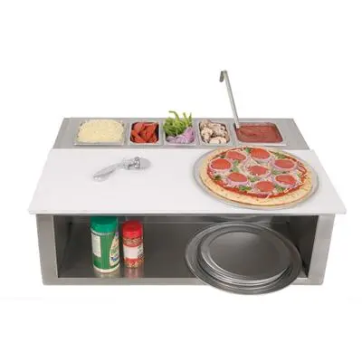 Alfresco Pizza Prep & Garnish Rail With Food Pans – 30" (Aps-30Ppc) 1