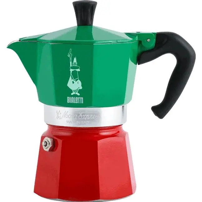 Bialetti Moka Express Tricolor 3-Cup Stovetop Coffee Maker (18951) 1
