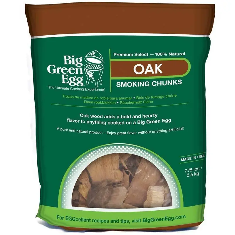 Big Green Egg Natural Oak Smoking Wood Chunks – 100% Hardwood For Authentic Flavor (127389) 1