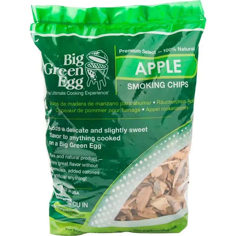 Big Green Egg Premium Apple Wood Smoking Chips – Kiln-Dried, 2.9L Bag (Sku 113962) 1