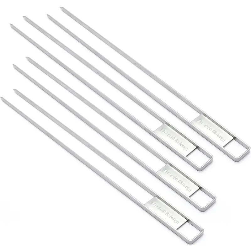 Broil King 64045 Heavy-Duty Stainless Steel Skewer Set – 4-Piece Grilling Kit 1