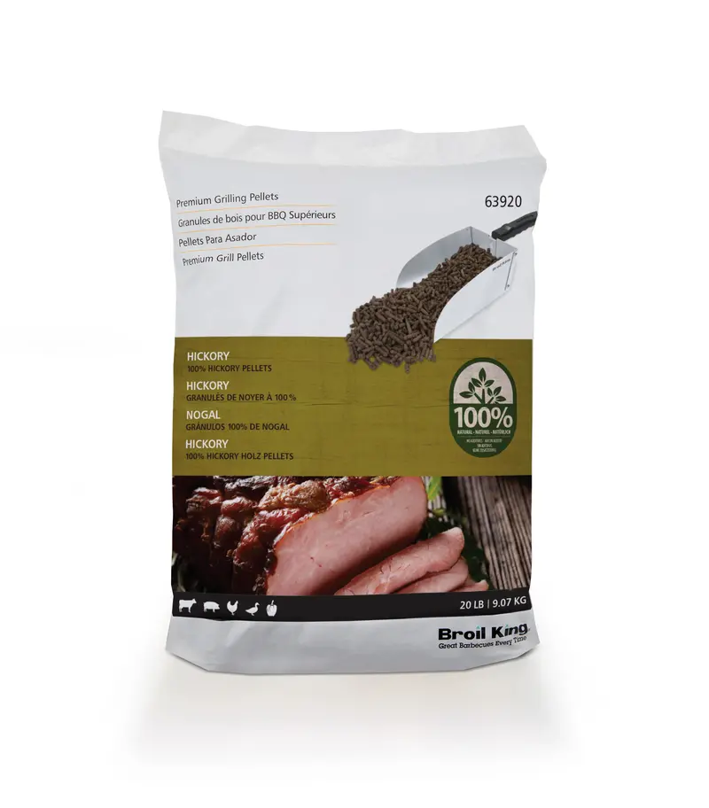 Broil King All-Natural Hickory Wood Pellets – 20 Lb Bag (63920) 1