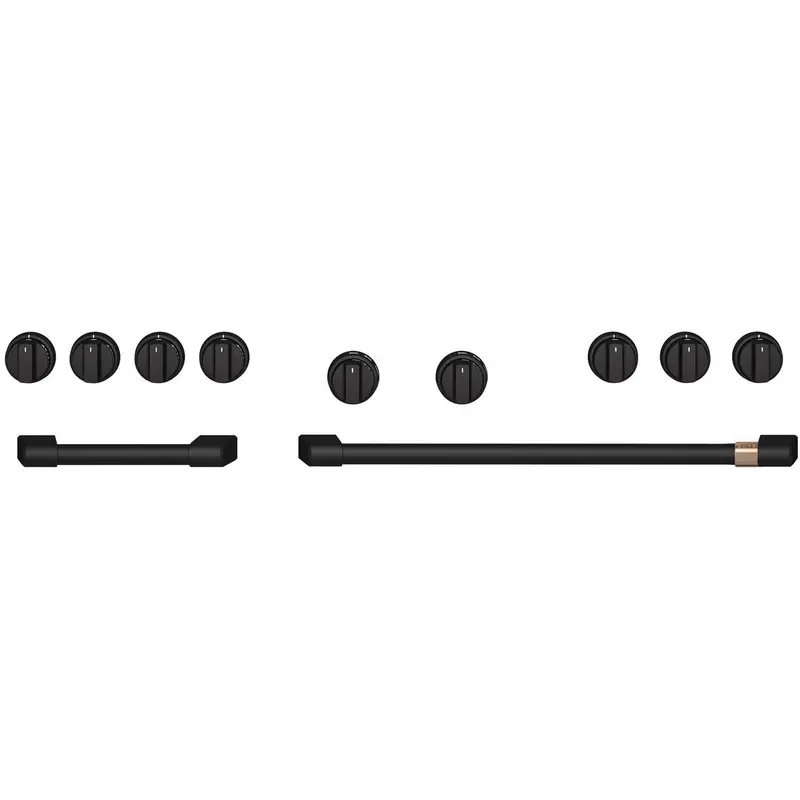Café Flat Black Handle And Knob Set For Dual-Fuel Range (Cxpr8Hkptfb) 1
