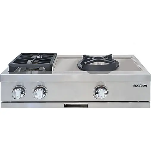 Capital 30-Inch Built-In Gas Rangetop — Dual Burners + Sealed Wok Grt302W 1