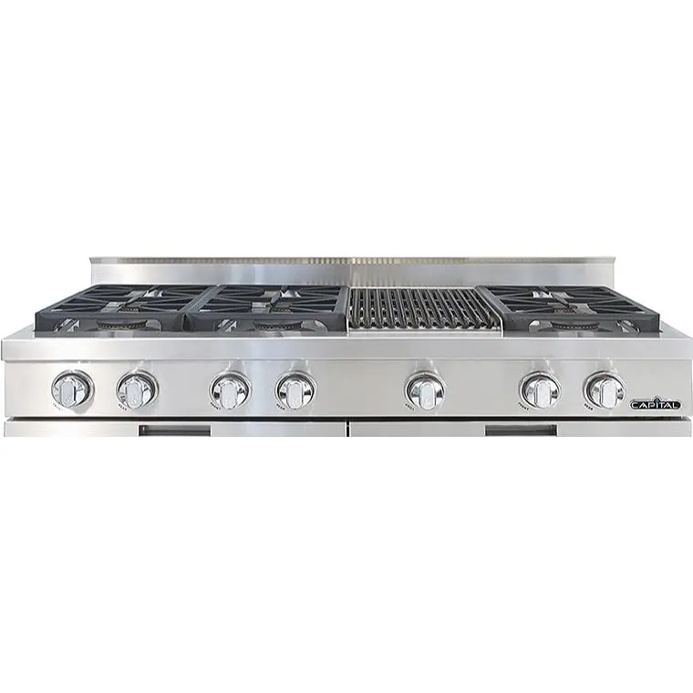 Capital 48-Inch Heavy-Duty Gas Rangetop – 6 Burners + Grill (Black) 1