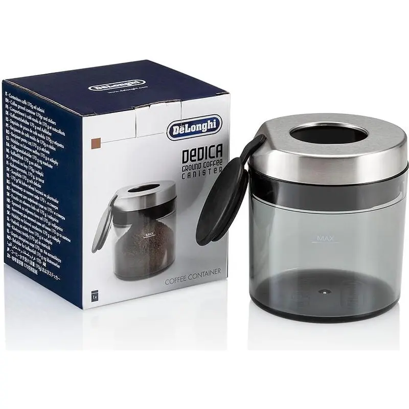 De'Longhi Airtight Coffee Canister – Small (300 G Capacity), Matte Black (Dlsc305) 1