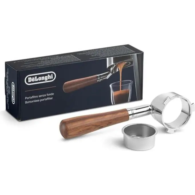 De'Longhi Bottomless Portafilter For Espresso Machines – Stainless Steel (Dlsc085) 1