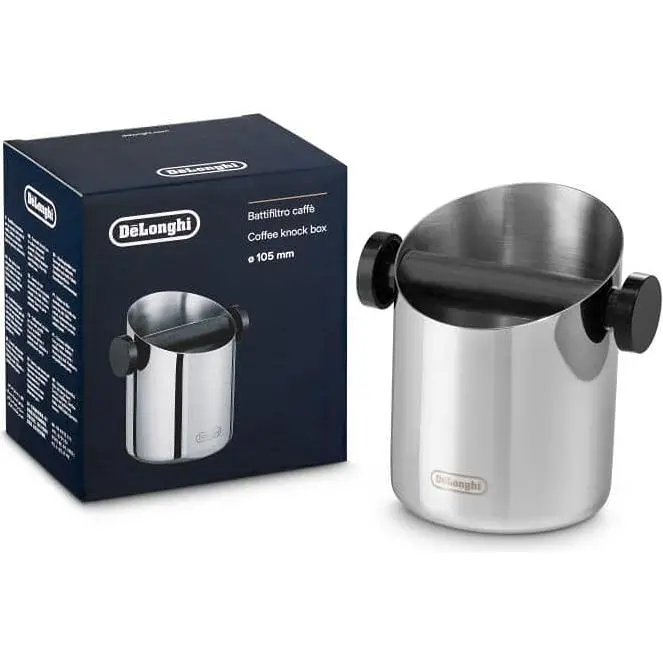 De'Longhi Compact Espresso Knock Box – Durable Wood Base, 2-Cup Capacity (Dlsc059) 1
