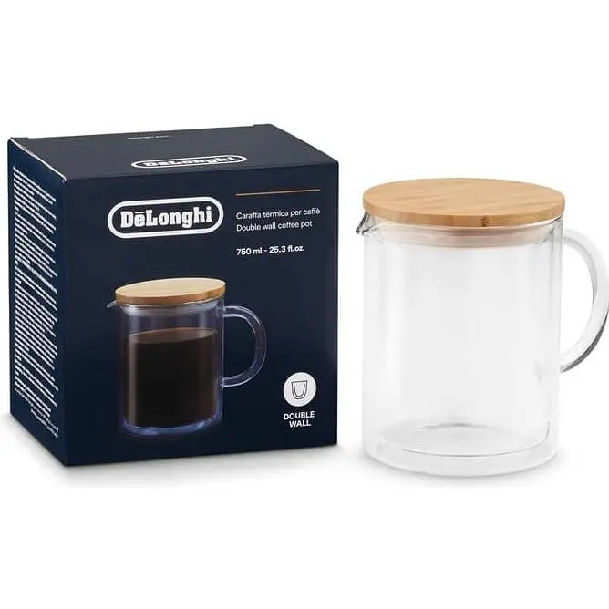 De'Longhi Double-Wall Glass Coffee Pot – 750 Ml Heat-Retaining Carafe (Dlsc078) 1