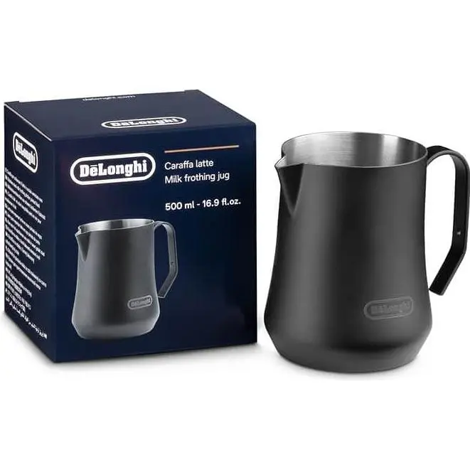 De'Longhi Stainless Steel Milk Frothing Jug – 500 Ml, Ergonomic Handle (Dlsc082) 1