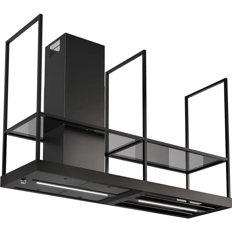 Faber Tshis70Bk600 70-Inch T-Shelf Island Range Hood – Matte Black Finish With Integrated Shelving 1
