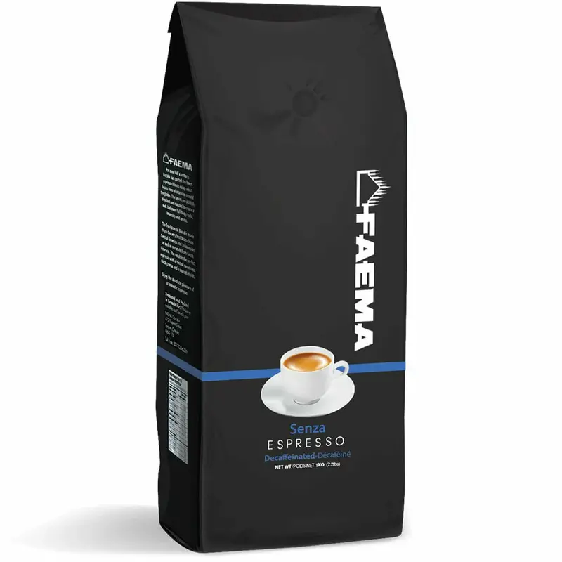 Faema Senza Espresso Beans – 1Kg Premium Decaffeinated Italian Roast, F0210700100 1