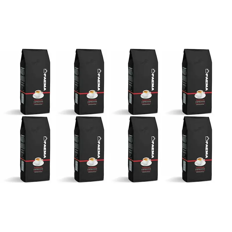 Faema Tradizionale Espresso Beans – 1Kg Bags (8-Pack) – Classic Italian Roast 1