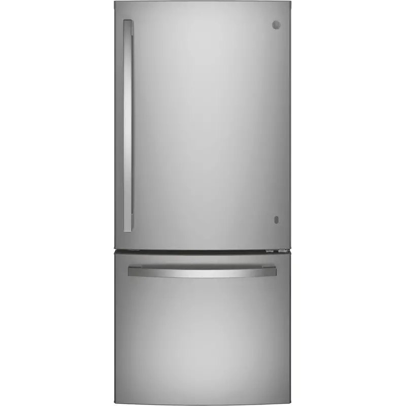 Ge 30-In Bottom-Freezer Refrigerator With Interior Ice Maker – 21 Cu. Ft., Model Gde21Eykfs 1
