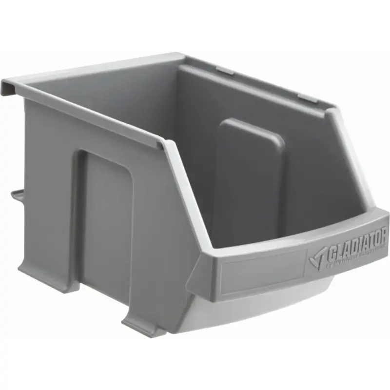 Gladiator Stackable Storage Bin – Medium-Sized Garage Basket With Handle 1