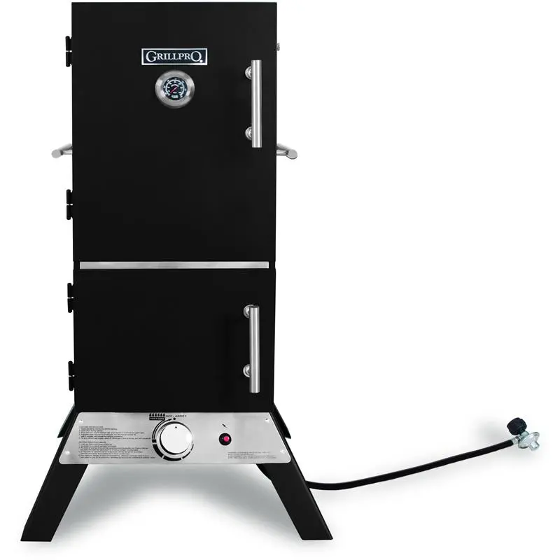 Grill Pro 31846 Vertical Propane Smoker – Offset Style With Adjustable Vents 1