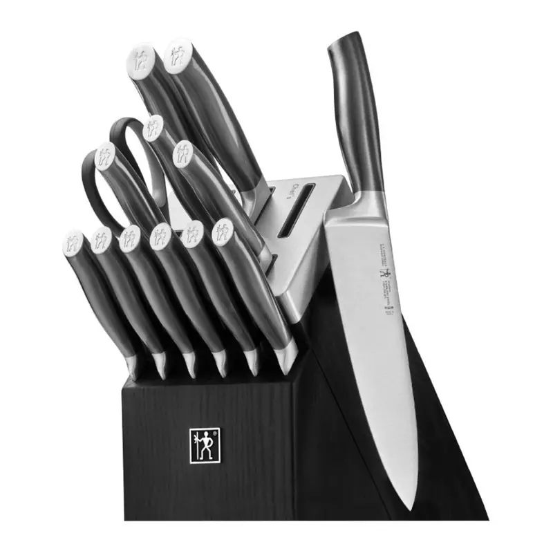 Henckels Graphite 14-Piece Knife Block Set – Black Forged Knives, Integrated Sharpener (Model 1032104) 1