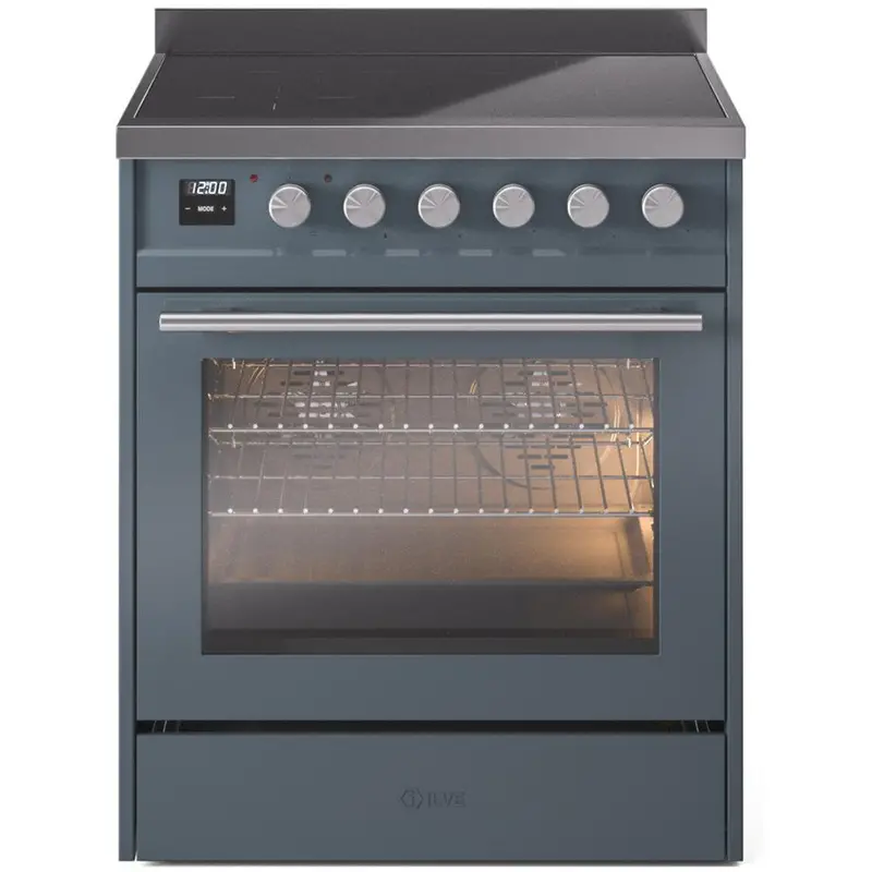 Ilve 30-Inch Freestanding Induction Range – Baltic Blue Finish (Model Upi304Wmpbg) 1