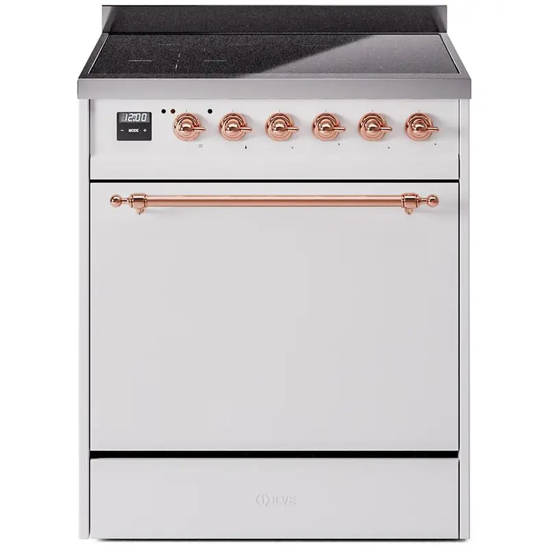 Ilve 30-Inch Freestanding Induction Range – Pearl White With Pro Panel (Model Upi304Qnmpwhp) 1