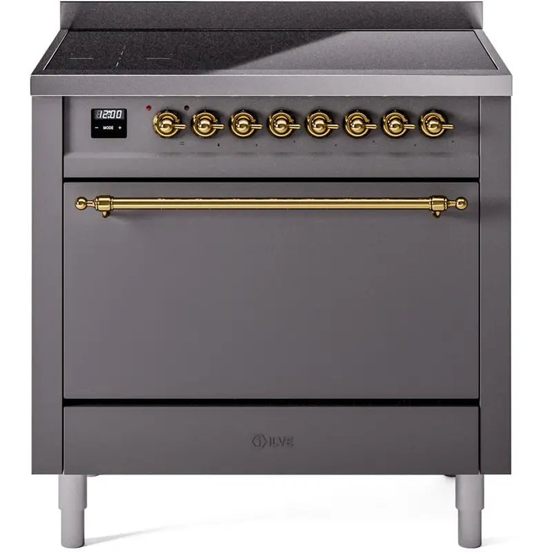 Ilve 36" Freestanding Induction Range – Matte Graphite Glass (Upi366Qnmpmgg) 1
