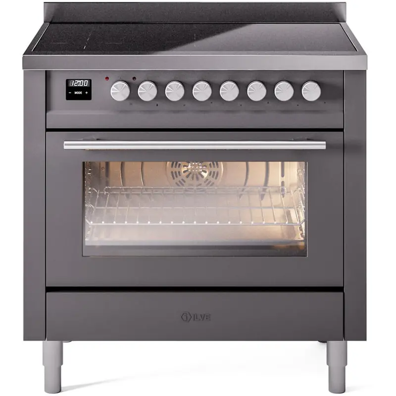 Ilve 36-Inch Freestanding Induction Range – Metallic Gray Finish (Model Upi366Wmpmg) 1