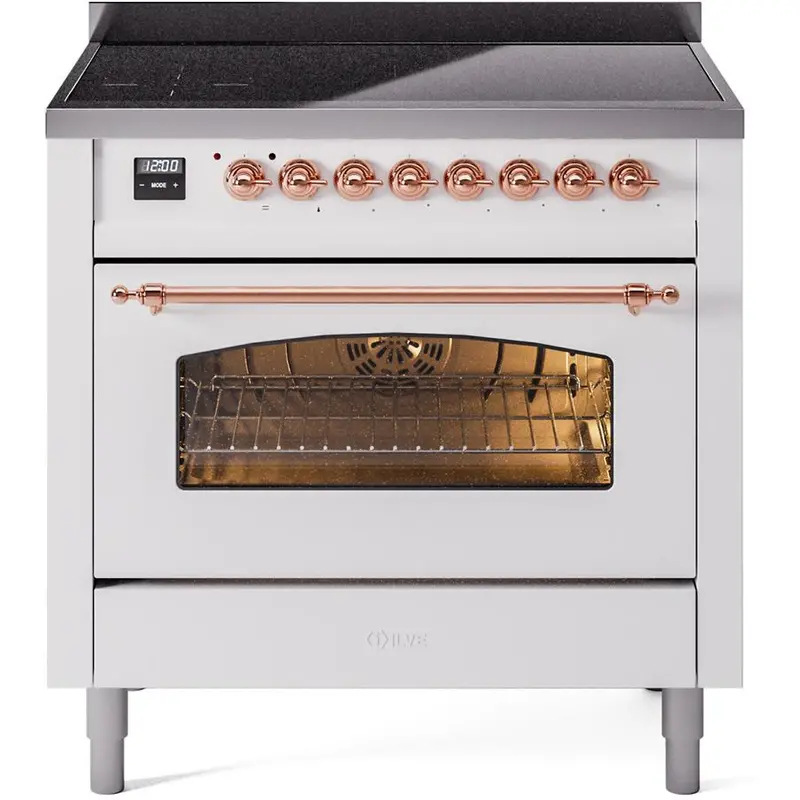 Ilve 36-Inch Freestanding Induction Range – Polished White With Handle (Model Upi366Nmpwhp) 1