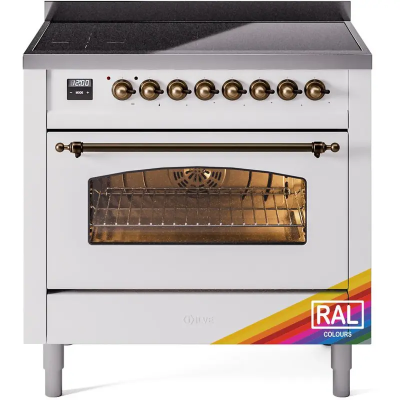 Ilve 36-Inch Freestanding Induction Range – Red With Bronze Handle (Model Upi366Nmprab) 1
