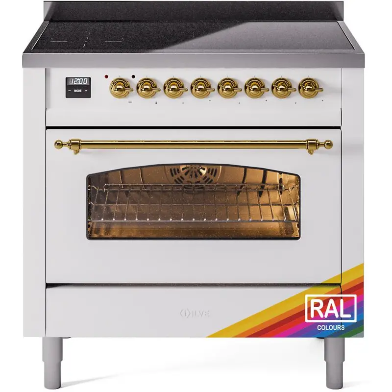 Ilve 36-Inch Freestanding Induction Range – Red With Gray Handle (Model Upi366Nmprag) 1
