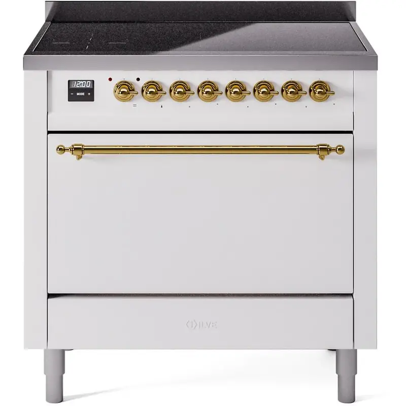 Ilve 36-Inch Freestanding Induction Range – White With Gunmetal Trim (Model Upi366Qnmpwhg) 1