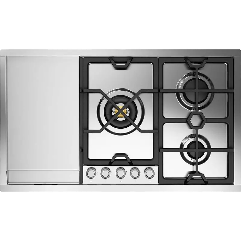 Ilve 36-Inch Premium Stainless Built-In Gas Cooktop Featuring Griddle – Model Uhcpmt95Fss 1