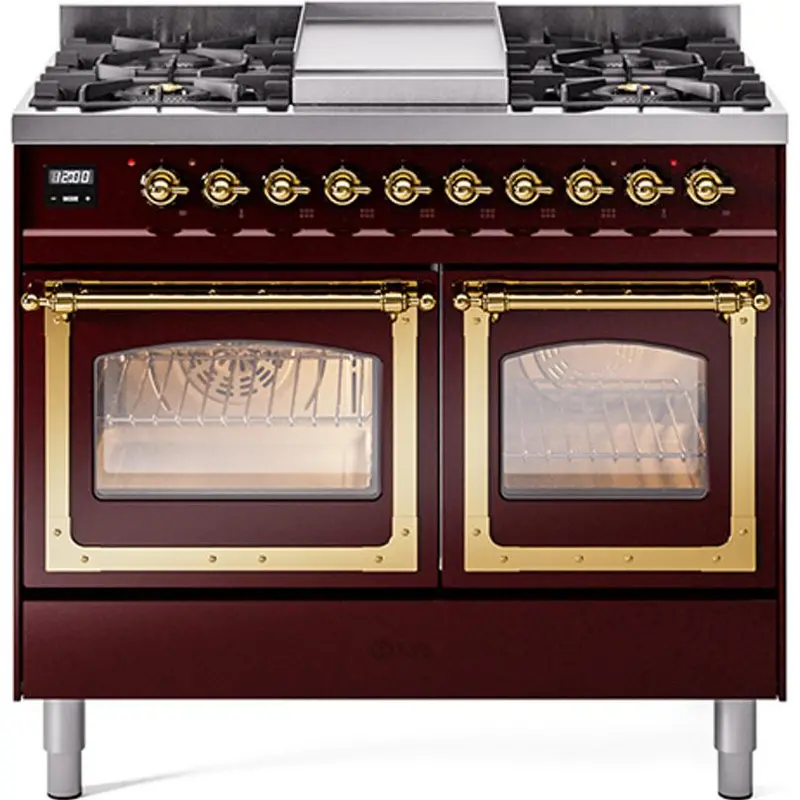 Ilve 40" Dual Fuel Freestanding Range – 6-Burner Cooktop + Griddle (Bi-Fuel: Liquid Propane) 1