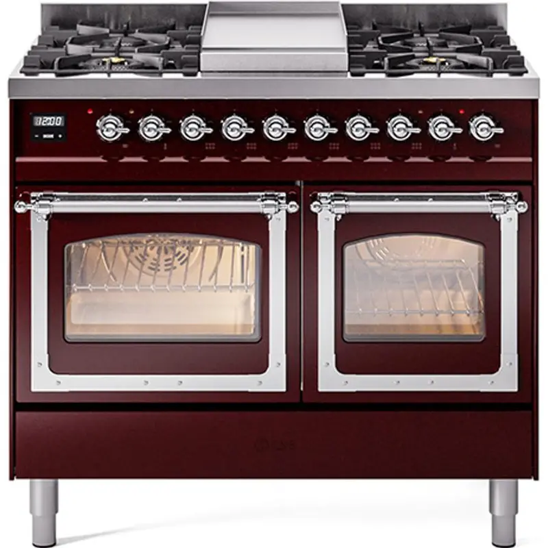 Ilve 40" Dual Fuel Freestanding Range – 6-Burner Cooktop + Griddle (Combi Butane/Lp) 1