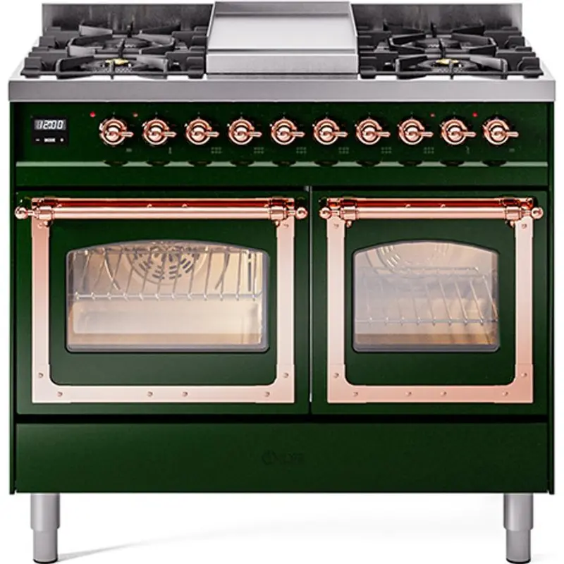 Ilve 40" Dual Fuel Freestanding Range – 6-Burner Cooktop + Griddle (Natural Gas) 1