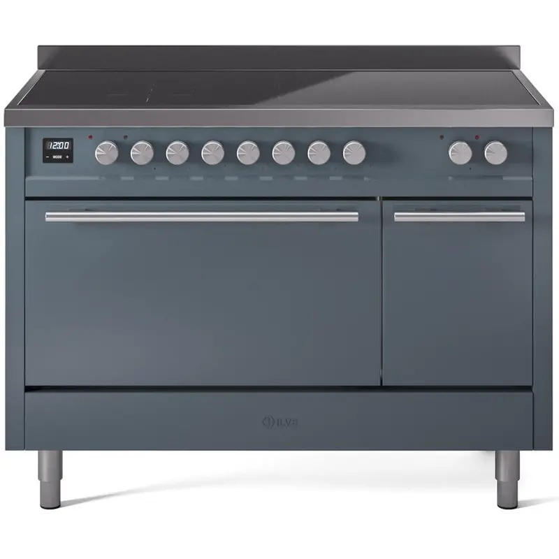 Ilve 48" Freestanding Induction Range – Brushed Grey (Upi486Qmpbg) 1