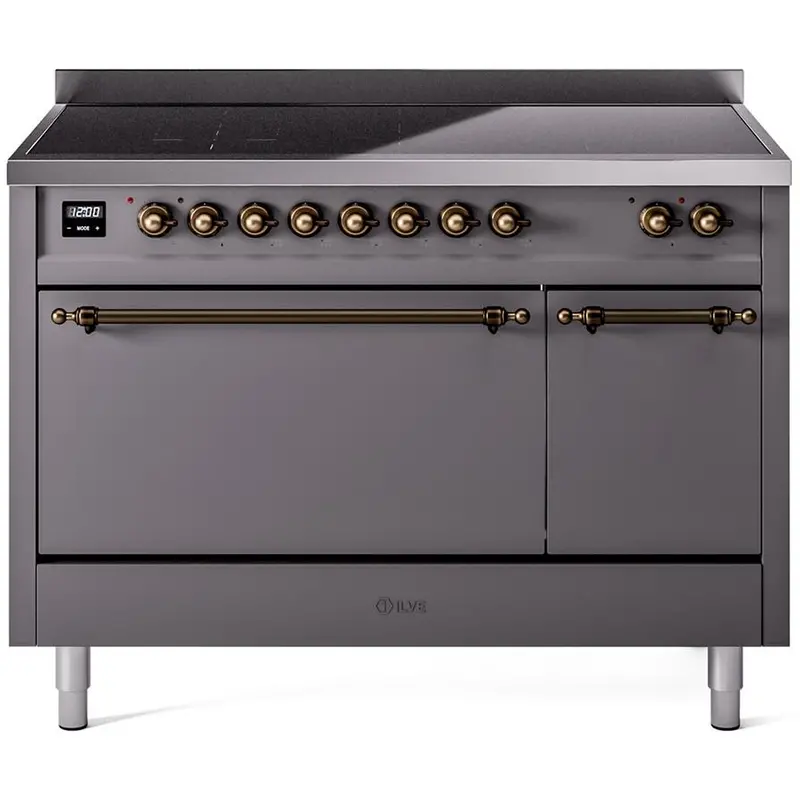 Ilve 48" Freestanding Induction Range – Metallic Gray Matte (Model Upi486Qnmpmgb) 1