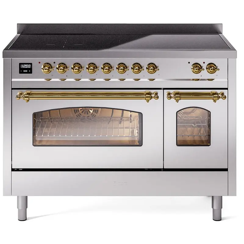 Ilve 48" Freestanding Induction Range – Stainless Steel (Ssip) – Glossy (Upi486Nmpssg) 1