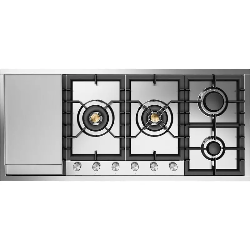 Ilve 48-Inch Premium Stainless Built-In Gas Cooktop With Griddle – Model Uhcpt125Fss 1