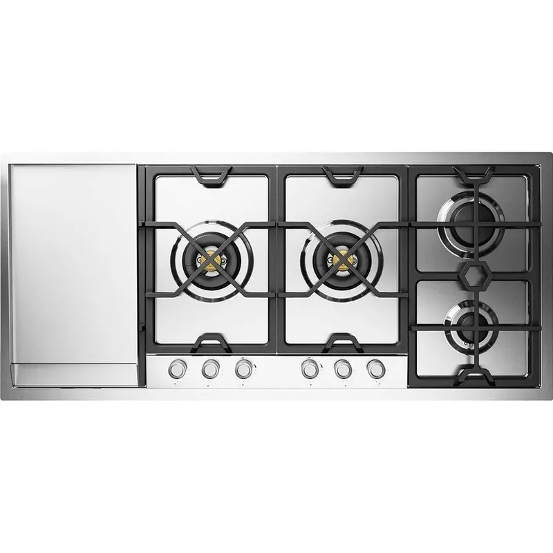 Ilve 48-Inch Standard Stainless Built-In Gas Cooktop With Griddle – Uhcpmt125Fss 1