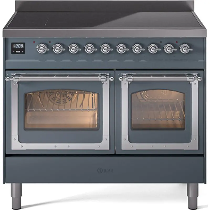 Ilve Undi406Nmpbgc 40-Inch Freestanding Induction Range With Six Elements & Chrome Trim 1