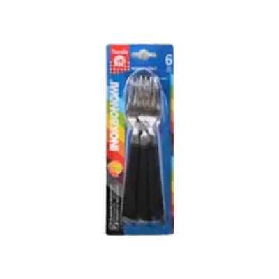 Inoxbonomi Black-Handle Table Forks – Modern Stainless Steel Dining Utensils 1