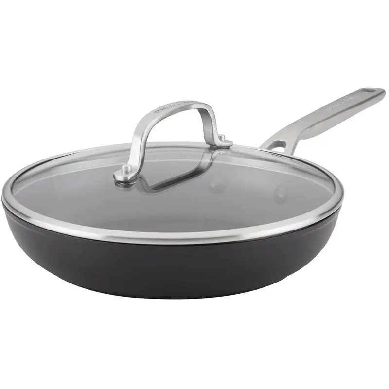 Kitchenaid 10-Inch Hard-Anodized Induction-Compatible Frying Pan With Glass Lid – Magnetic Base (Model 80122-Tf05) 1